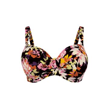 Finelylove Plus Size Swimsuit For Women Padded Halter Bra Style Bikini  Multi-color XXL