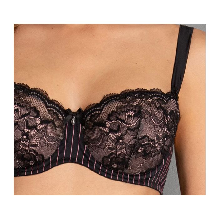Ajour Alicia Soft Demi Balconette Bra with Underwire in Chocolate FINAL  SALE (50% Off) - Busted Bra Shop