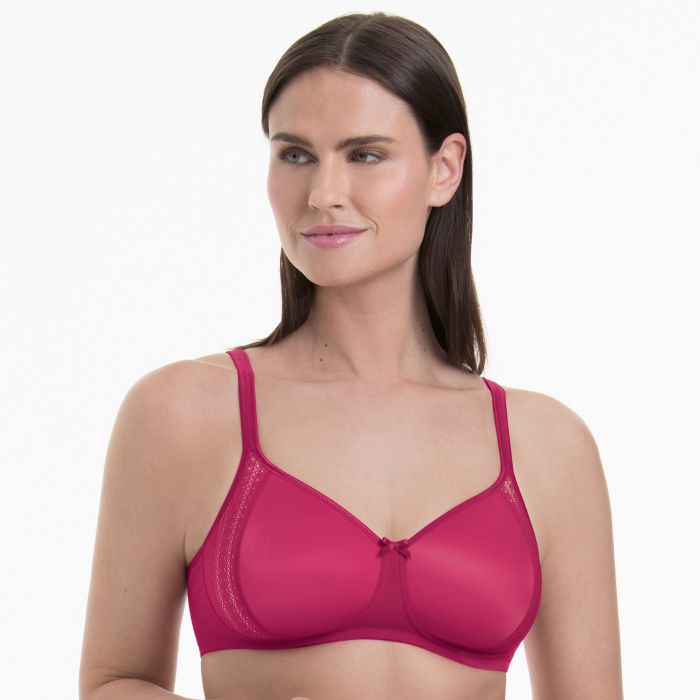 minimizer bra, non wired, padded, lace rose, rosa faia.