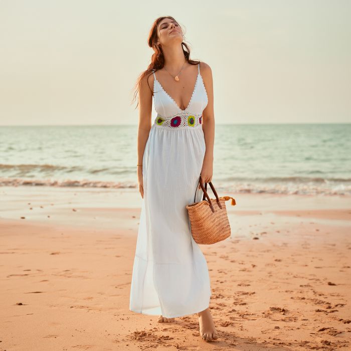 Style CROCHET DRESS strandjurk